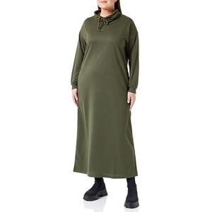 Trendyol Dames Hijab Kleding Maxi Basic Regular Fit Gebreide Modest Jurk, groen, 42