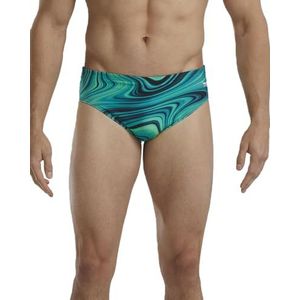 TYR Men's Standard Durafast Elite Racer Brief Swimsuit, Green Vitality, 38