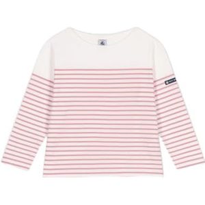 Petit Bateau - Marineshirt - Wit/Roze - Katoen - Lange Mouwen