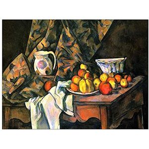 ArtPlaza Cezanne Paul-Still Life with Apples And Peaches wanddecoratie, MDF, meerkleurig, 80 x 60 cm