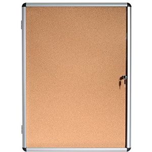 Bi-Office Vitrine Enclore, kurkoppervlak, acryl deur, aluminium frame, 50 x 67,4 cm (4x A4)