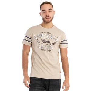 Lonsdale BROUSTER T-shirt voor heren, normale pasvorm, zand/bruin/ecru, XL, 117530