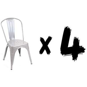SzSuárez Linx stoel voor woonkamer of keuken, zilvergrijs, metaal