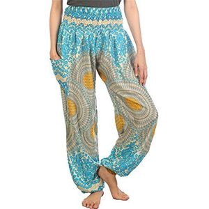 Lofbaz Harembroek voor Vrouwen Yoga Boho Hippie Kleding Womens Palazzo Bohemian Pyjama Broek Strand Indiase Gypsy Genie Kleding, Rose 3 lichtblauw, M