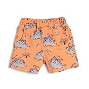 Koton Babyboys Dinosaur bedrukte elastische tailleband katoenen shorts, oranje (210), 6-9 Maanden