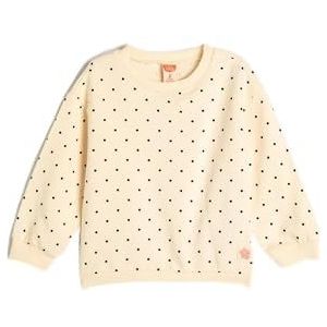 Koton Babygirls katoenen sweatshirt met polkadots, lange mouwen, ronde hals, ecru design (0d1), 9-12 Maanden