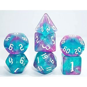 Dice4friends DIC37363 dobbelstenen set Galaxy: Blue Fluoriet (7) dobbelstenen