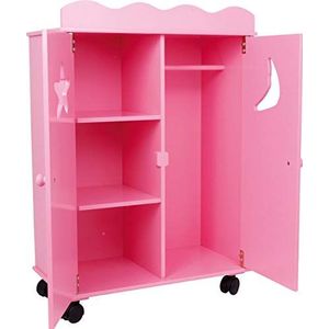 Base Toys Houten Poppen Kledingkast - Roze