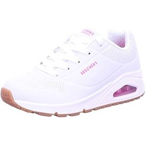 Skechers Mädchen Uno Stand-on Air-sneaker, witte Pu H roze rand, 33,5 EU
