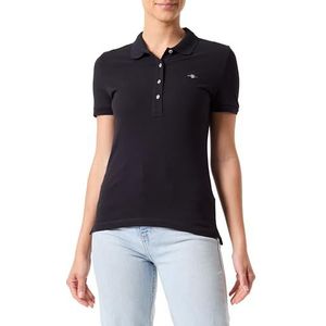 GANT Slim Sheild Piqué Polo met kapmouw, zwart, XL