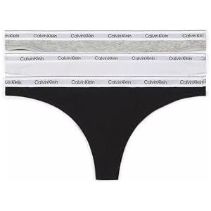 Calvin Klein Damesstring, modern logo, tanga's, meerkleurig (Black/White/Grey Heather), XS