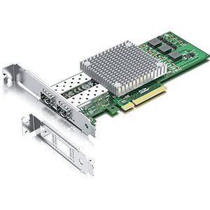10Gtek 10Gb PCI-E NIC Network Card, with Broadcom BCM57810S Chipset, Dual SFP+ Port, PCI Express Ethernet LAN Adapter Support Windows Server/Windows/Linux/VMware