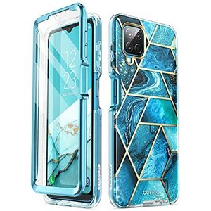 i-Blason Cover voor Samsung Galaxy A12 (2020) Protezione a 360 Gradi, Cover Design Elegante con Protezione per lo Schermo Integrata (Azzurro) Blauw