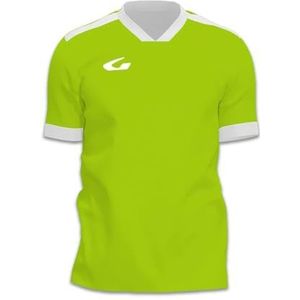 Gems JN12-0323 Bonn herenshirt met lange mouwen, wit/zuurgroen, maat M