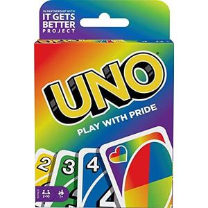 Mattel Games GTH19 - UNO Play With Pride-kaartspel met 112 kaarten en spelregels, een geweldig cadeau voor iedereen vanaf 7 jaar