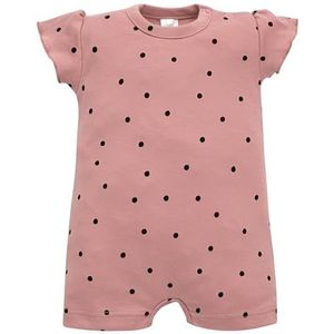 Pinokio Romper Tres bij, 100% katoen roze gestippeld, meisjes 62-86 (74), Pink Tres Bien, 74 cm