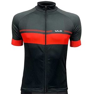 Uld Shirt kort, sport, zwart/rood (meerkleurig), XL