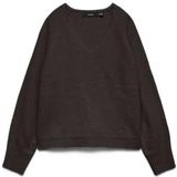 VERO MODA Vmaquarius Ls V-hals raglan trui Bf, chocolade taart, M