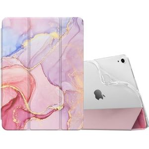 MoKo for iPad Air 11 Inch Case 7th/6th Gen M3/M2 2025/2024, iPad Air 5th/4th Gen 10.9"" 2022/2020, Translucent Frosted Soft TPU Back Cover, Slim Protective Cover, Auto Wake/Sleep,Light Pink Gold Marble