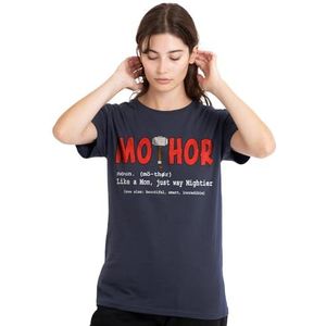 mandarin creative ltd Thor Moederdag MoTHOR dames T-shirt, diep marineblauw, groot, Diepe marine, L