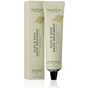 Jean & Len Silky & Rich Hand Treatment Bergamot & Cederhout, 100% recyclebare aluminium tube (zonder deksel), rijke handcrème, zorgt voor zachte handen, zonder parabenen & siliconen, 75 ml