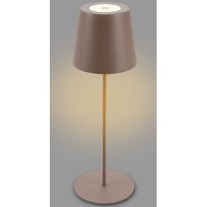 BRILONER - LED tafellamp draadloos met touch, traploos dimbaar, in hoogte verstelbaar, bedlampje, leeslamp, LED lamp, campinglamp, tafellamp, batterijlamp, buitenlamp, 36x10,5 cm, umbra zand