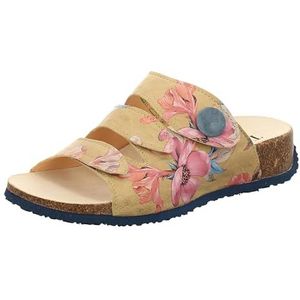 Think! Dames Mizzi_3-000656 chroomvrij gelooide duurzame pantolette, 9010 ananas/combi, 45 EU, 9010 ananas combi, 45 EU