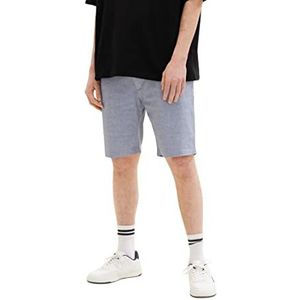 Tom Tailor Denim heren 1034978 Bermuda shorts, 31059 - Marinewitte structuur, S