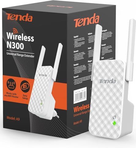 Tenda A9 - WLAN-versterker - Wit - Tot 300 Mbit/s - 2,4 GHz