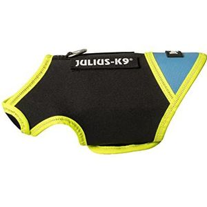 Julius-K9 IDC neopreen hondenjas, maat: baby 1, zwart en aquamarijn