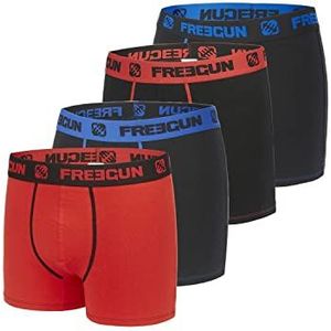 FREEGUN Boxer FG/SOL/AM/3/PK4 Boxershorts, rood/zwart/blauw, 6/8 jaar, Rood/Zwart/Blauw, 6 Jaren