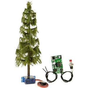 NOCH® Micro-Motion vallende boom ""dennen"", realistisch model met elektronica, 17 cm hoogte voor H0 en TT, perfect voor modelspoorwegen