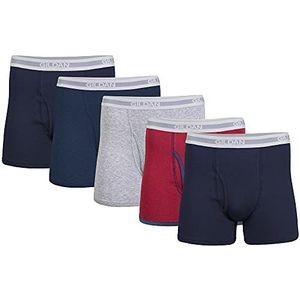 Gildan Boxershorts voor heren, multipack, Marineblauw/Heather Navy/Sport Grijs/Dot/Navy (5-pack), XXL
