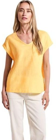 Street One - Dames Linnen Blouse - Geel - Linnen-Katoenmix