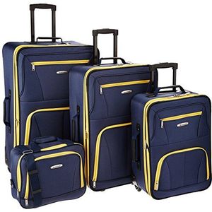 Rockland Bagage Reis Softside Rechtopstaande Set, marineblauw, Eén maat, 4-delige bagageset