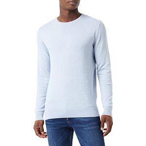 TOM TAILOR Basic gebreide trui met ronde hals heren, 30312-lichtgrijs blauw gemêleerd, XXL