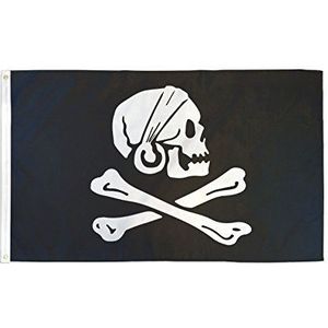 Piraten Henry Avery Black Vlag 150x90 cm - schedel Piratenvlaggen 90 x 150 cm - Banner 3x5 ft Hoge kwaliteit - AZ FLAG