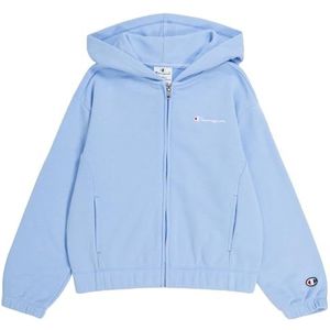 Champion Legacy Icons G-Ultralight Spring Terry Full-Zip Crop Sweatshirt voor meisjes en meisjes, Hemelsblauw, 13-14 jaar