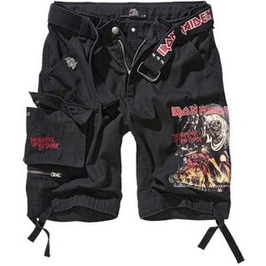 Iron Maiden - Cargoshorts - Zwart - Katoen - Inclusief Bedrukte Riem