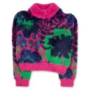 Tuc Tuc Roze trui van tricot-design, bloemenprint met groene details, voor meisjes, Wild Flower-collectie., Roze, 8 Jaren