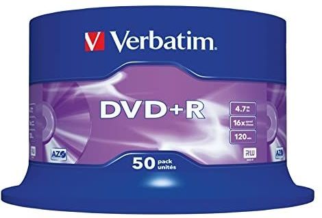 Verbatim - DVD+R - 16x - 50 Stuks - 4,7 GB - Zilver Mat