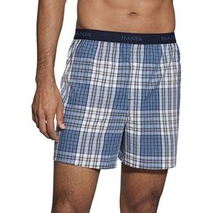 Hanes Ultimate Heren 5-Pack Yarn Dye Blootgestelde Tailleband Boxer (Kleuren Kunnen Variëren), Large, Diverse Plaid, M