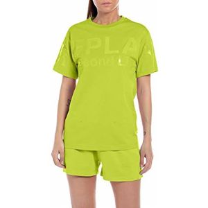 Replay Dames W3591F T-shirt, 636 Lime Green, XS, 636 limoengroen, XS