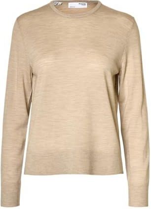 Selected - Thea - Gebreide Trui - Ronde Hals - Lange Mouwen - 100% Merinowol
