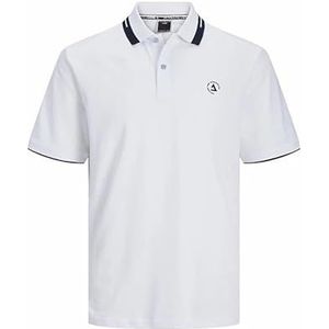 JACK & JONES JCOHASS PLS Logo Polo, wit, 4XL