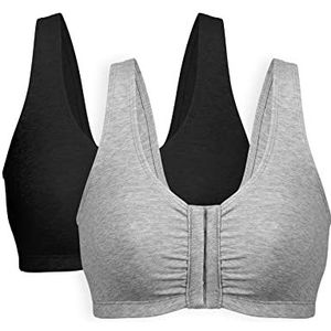 Bestform Dames Casual Value #5006014 BH, grijs/zwart (set van 2), 90, grijs/zwart (verpakking van 2), 40