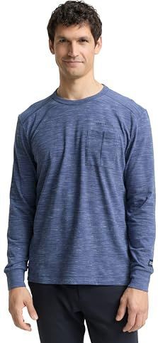 TOM TAILOR T-shirt met lange mouwen voor heren, 39226 - Ocean Blue Injected, XL