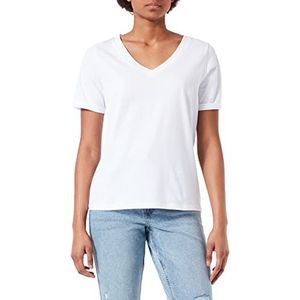 PIECES Dames PCRIA SS V-hals Solid Tee NOOS BC T-shirt, helder wit, S