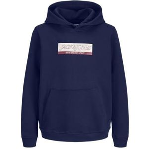 JACK & JONES Jorinwood Block Branding Sweat Hoo Mni, Ocean Cavern, 98