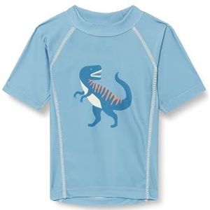 Playshoes Dino Rash Guard T-shirt, uniseks, voor kinderen en jongeren, Blauwe korte dino, 122/128 cm